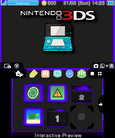 Minimal Purple And Black 3DS The
